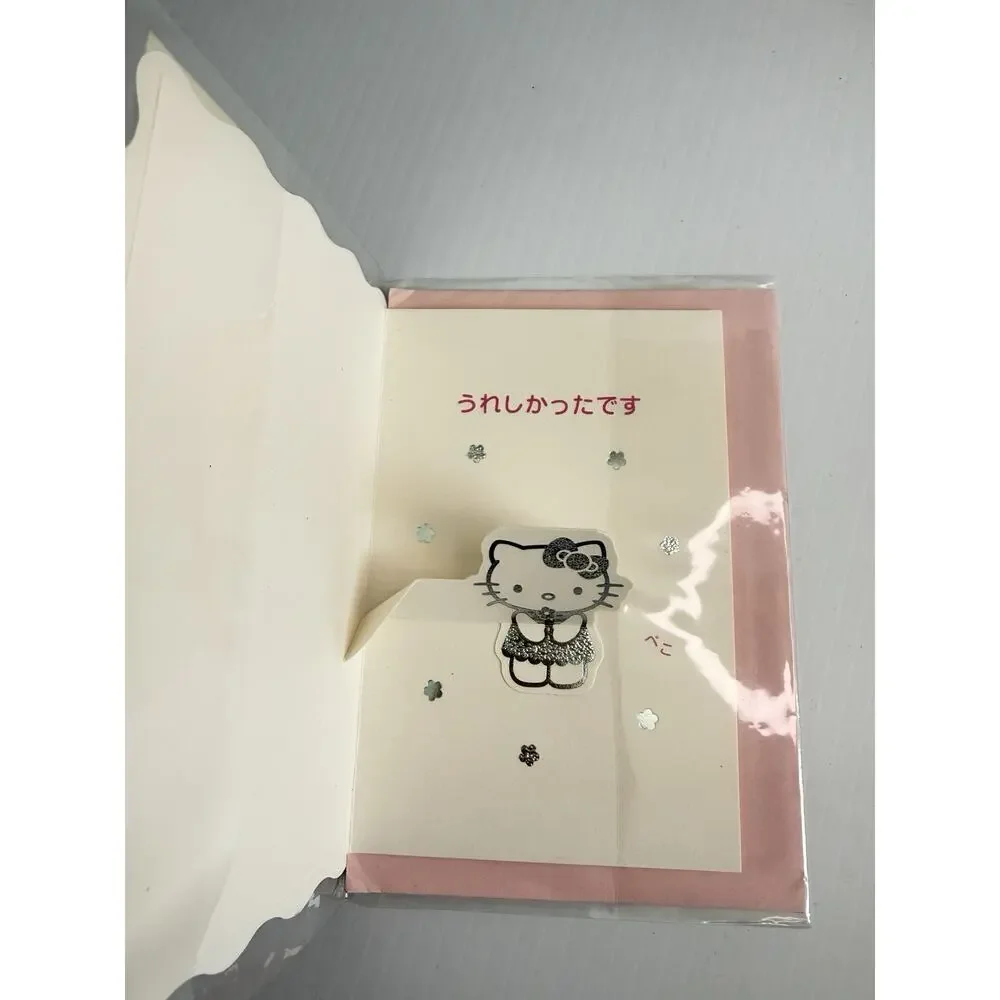 Vtg 2003 Hello Kitty Pop-Up Thank You Card Sanrio Japan Heisei Retro Deadstock